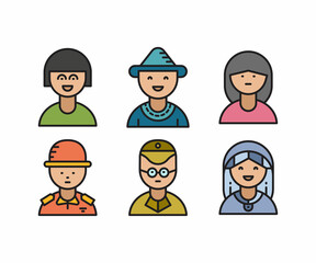 Fototapeta premium people characters and avatars set vector illustration