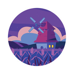 night rural landscape