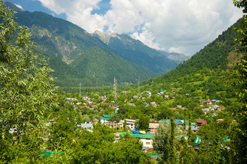 Viewers from the top of the hill Aru Valley, Pahalgam, Kashmir India.