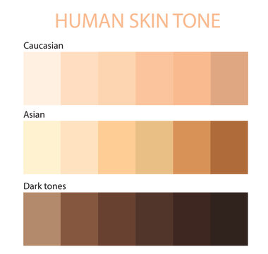 Human Skin tone color by race infographic