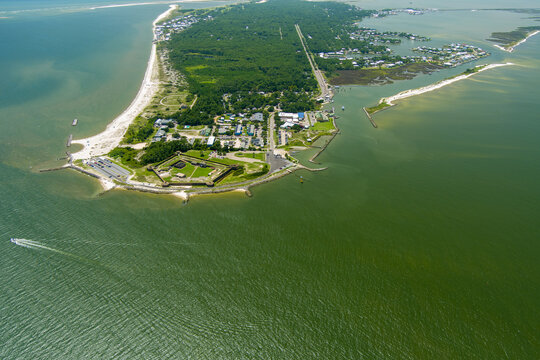 Aerial view of Dauphin Island, Alabama 