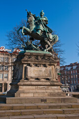 Fototapeta premium Monument of Jan III Sobieski in Gdansk, Pomeranian Voivodeship, Poland.