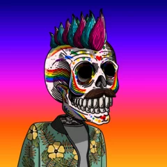 Fototapeten Calavera mexicana con personalidad única. inspirada en la comunidad LGBT. © Arturo Mauleon