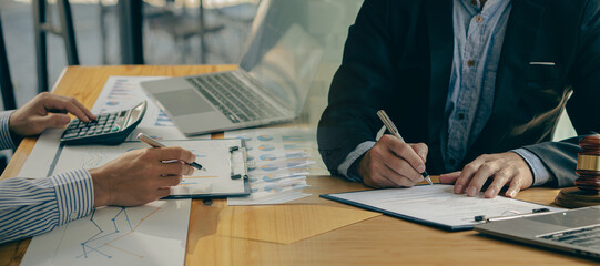 Financial manager meeting to discuss the success of growth projects. financial statistics...