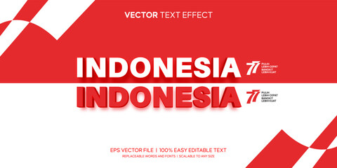 indonesia 77 logo editable text effect