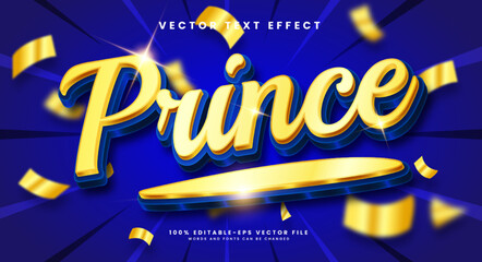 Pronce 3d editable vector text effect with blue luxury concept.