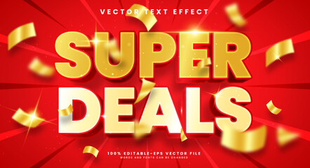 Super deal 3d editable vector text effect with red luxury concept.