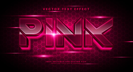 Obraz premium Luxury pink 3d editable vector text effect with modern light concept.