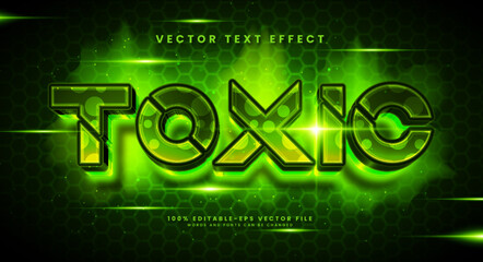 Green toxic 3d editable vector text effect suitable for danger caution theme - obrazy, fototapety, plakaty