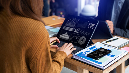 People Working Planning Start Up.Startup Diversity Teamwork Brainstorming Meeting Concept.Business Team Coworker Global Sharing Economy Laptop Graph..