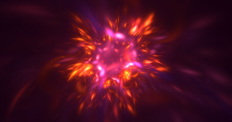 3D rendering abstract multicolor fractal light background