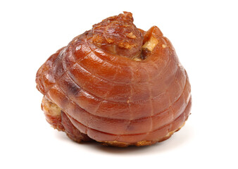 cooked pork (leg) isolated on white background