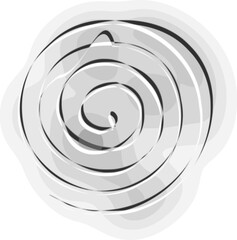 Woven white and black spirals with toned intricate shadow. Vector.