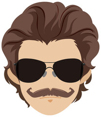 A stylish man head on white background