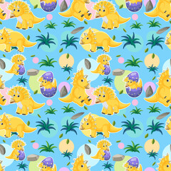 Cute dinosaur seamless pattern