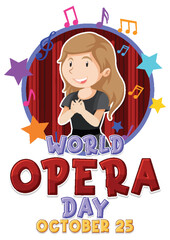 World Opera Day Banner Concept Vector