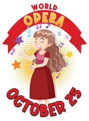 World Opera Day Banner Concept Vector