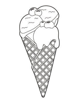 recommend clip art: Blueberry Ice Cream in a Wafer Cone coloring page.