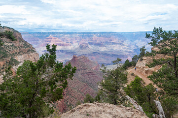 Panorama of Grand Canyon National Park at sunset, Arizona, USA