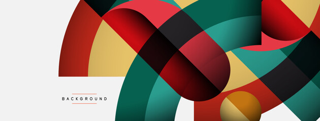 Obraz premium Trendy shapes, color minimal design composition, lines and shadows for wallpaper banner background or landing page