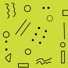 Geometric seamless hand drawn on the green background design vector