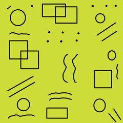 Geometric seamless hand drawn on the green background design vector