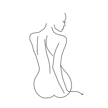 recommend clip art: Line Drawing of Abstract Female Body. Woman Body Line Art Drawing for Wall Decor, Print, Poster. Minimalist Illustration for Spa, T-shirt, Wall Art, Textile, Social Media. Vector EPS 10