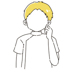 Obraz premium ガッツポーズをする白衣を着た男性のイラスト