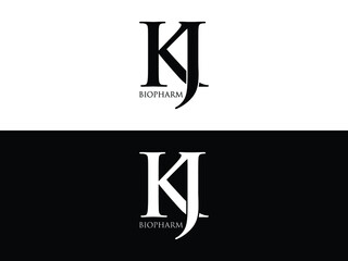 Alphabet letters Initials Monogram logo KJ, JK, K and J.eps