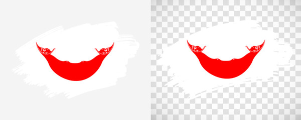 Artistic Easter Island flag with isolated brush painted textured with transparent and solid background