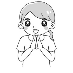 ときめく白衣を着た女性のイラスト