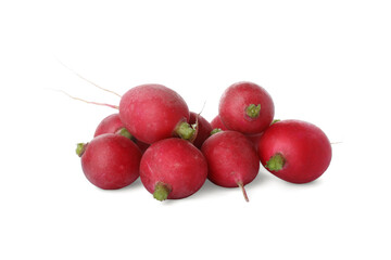 Fresh tasty ripe radish on white background