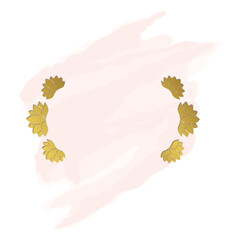 gold lotus label frame, vector