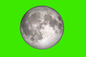 full moon on a colored background with clippinp path