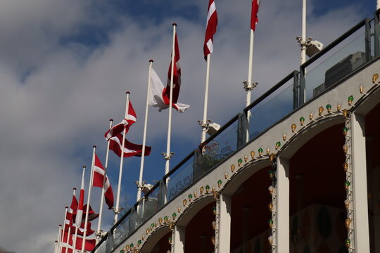 flags on the roof