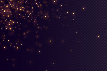 Fototapeta premium golden particles. light effect. Gold dust. background decoration.Christmas dust.