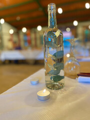 tables decorated for a wedding