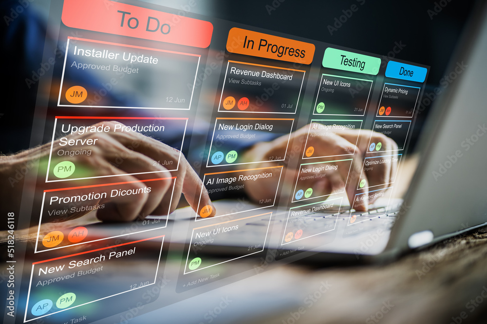 Aufkleber Project Manager Using Agile Software