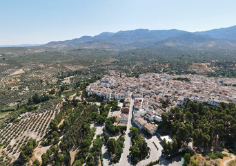 Fototapeta na wymiar Aerial views from Quesada, Jaén, Andalucía. It's a sunny day in Quesada. 