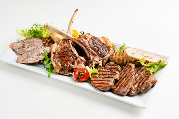 meat appetizer on the white plate