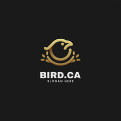 Vector Logo Illustration Bird Gradient Line Art Style.