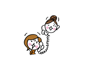 怒ってる女性困っている女性が電話中