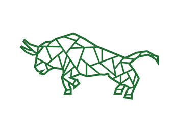Outline artwork of a bull which is a symbol in finance market. Bull is used in bullfighting festivals. Editable Clip Art.