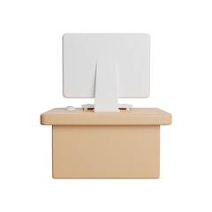 Cash Counter 3D Rendering Illustration