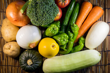 背景素材　新鮮で美味しそうな野菜