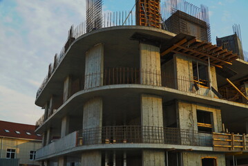 Obraz premium Steel Frames of A Building Under Construction