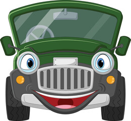 Cartoon car jeep mascot character