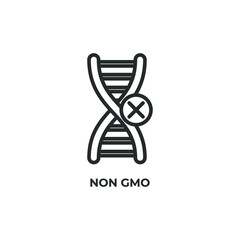 non gmo line icon. linear style sign for mobile concept and web design. Outline vector icon. Symbol, logo illustration. Vector graphics