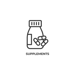 supplements line icon. linear style sign for mobile concept and web design. Outline vector icon. Symbol, logo illustration. Vector graphics