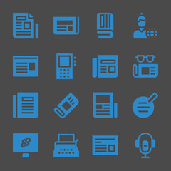 journalism web icons. Newspaper and Newspaper, News reporter and Newspaper symbol, vector signs